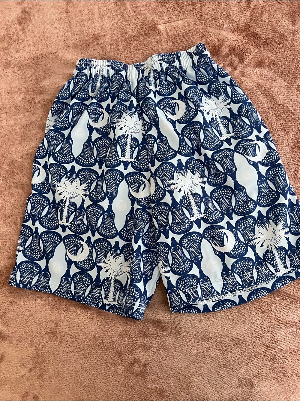 Youth Medium LAX So Hard Blue & White Lacrosse Printed Shorts